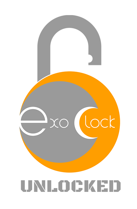 ExoClock Unlocked logo with an open padlock